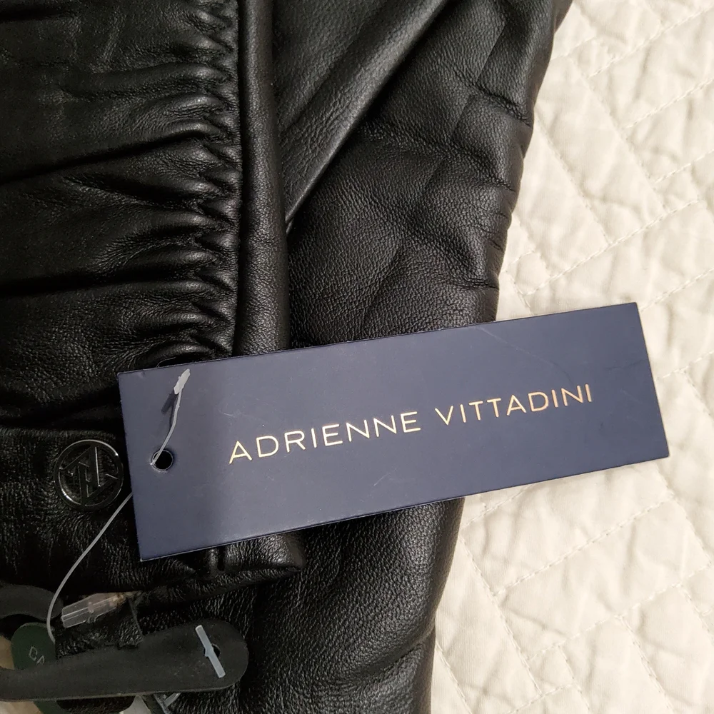 Black Leather Gloves with Logo